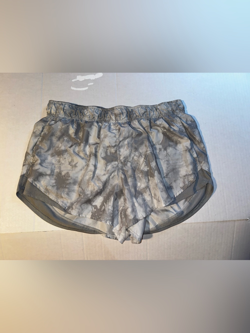 Women's Gray Tie-Dye Athletic Shorts - Lightweight Running Shorts